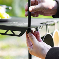 Table pliable d'extérieur réglable en hauteur avec sac en filet, table de camping portable, design de rangement pliable, idéale pour une utilisation en extérieur