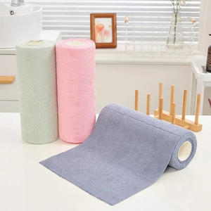 Lingettes de nettoyage réutilisables en microfibre en gros, 1 rouleau de 20 feuilles, chiffon de cuisine domestique pour sols, voitures, vaisselle, serviette en papier - Product Image 3