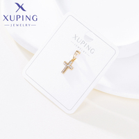 10716 XUPING Breloques Pendentifs Croix Plaqué Or, Breloques Croix Chrétienne Religieuse pour Fabrication de Colliers DIY, Cadeau de Foi