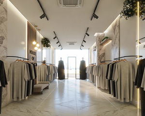 Custom Clothing Store Display Furniture Modern Boutique Interior Design Wooden Garment Racks and Retail Display Cabinets - Product Image 3