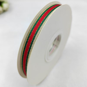Pita Natal Benang Emas Merah Hijau 10-38Mm Strip Dekorasi DIY Bunga Kue Pembungkus Buket Pernikahan Pita Kemasan Hadiah - Product Image 6