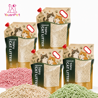 Litière pour chat biodégradable en tofu, fabrication OEM, agglomération rapide, 100 % sans poussière, parfum personnalisé