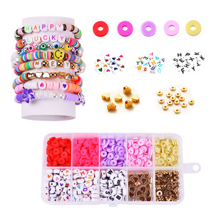 Perles en argile polymère multicolores de 6 mm, fabrication directe d'usine, kit de perles en argile pour la fabrication de bijoux, style bohème fait main - Product Image 1