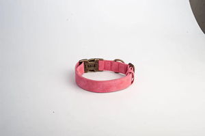 Collier pour chien en cuir véritable souple marron rose, robuste, réglable, vide, OEM, avec boucle métallique à dégagement rapide - Product Image 5