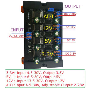 Module d'alimentation abaisseur multi-étapes Eletechsu DD32AJ4B 3A 4 canaux 3.3V 5V 12V à sortie réglable pour rail DIN PLC RS485 A870 - Product Image 4
