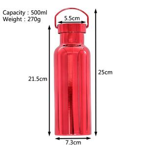 Nouveau lancé 2025 électrolytique Double paroi 500ml bouteilles d'<span class=keywords><strong>eau</strong></span> de sport or argent galvanoplastie 17 oz tasse en métal flacon à vide - Product Image 3