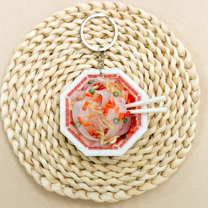 Porte-clés en plastique modèle Liangpi, imitation nourriture chinoise, artisanat amusant, modèle alimentaire en PVC, ornement de clé pour cadeau, vente en gros - Product Image 6