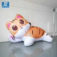 Personnage de dessin animé gonflable de chat mignon, sculpture de dessin animé de personnage animal Sculpture gonflable en peluche