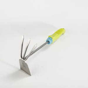 Fourche de jardin verte en acier inoxydable à 3 dents, poignée antidérapante pour le jardinage, le desserrage du sol et l'entretien des plantes - Product Image 2