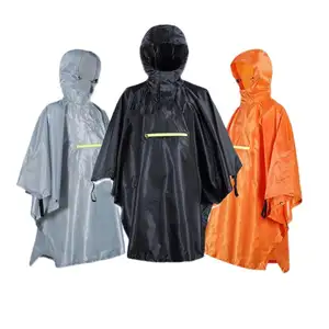 Foldable 100% polyester PU water-resistant breathable poncho hoodie men raincoat rain ponchos