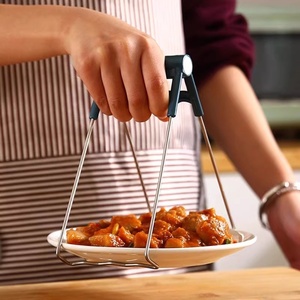 Juego de tres piezas para cocina: pinzas de silicona anti-quemaduras para tazones, soportes para cucharas y pinzas para ollas, multifuncional, de acero inoxidable. - Product Image 3