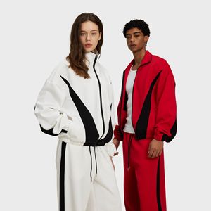 Veste décontractée ample à col montant pour homme, tendance automne, en polyester/coton, patchwork, blocs de couleur contrastés, style sportif - Product Image 4