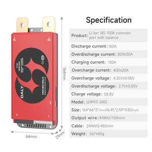 바닥 스위퍼 Arieal 작업 리튬 이온 배터리 팩 18650 14S BMS 48V 시스템 보드 Daly에 대 한 Daly BMS 리튬 이온 14 V 48V BMS - Product Image 2