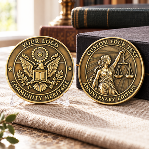 Monedas Conmemorativas Personalizadas de Latón Antiguo con Relieve 3D de Águila, Justicia, Regalos Coleccionables Corporativos para Aniversarios - Product Image 1