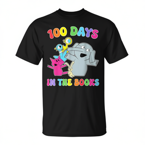 Camiseta con diseño de cerdo y elefante para profesores de lectura, 100 días en la escuela - Product Image 2