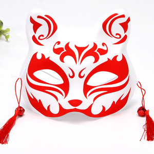 ของเล่นคอสเพลย์ของตกแต่งวันฮาโลวีนวันหยุดหน้ากากสุนัขจิ้งจอกระฆังเสือน่ารักลูกแมวชุดหน้ากากพลาสติกสำหรับงานปาร์ตี้ - Product Image 4