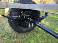 GOTRAILER Nouvelle remorque à benne hydraulique 8x5 pieds, essieu simple, 1800 kg, remorque à benne basculante, cadre en acier robuste avec côtés amovibles