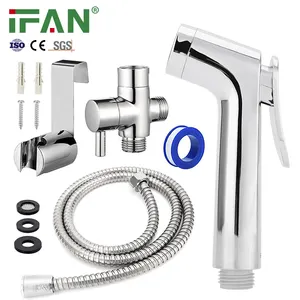 304 in acciaio inox spazzolato nichel portatile spruzzatore wc Bidet Shattaf Set con valvola a T per donna Bidet portatile