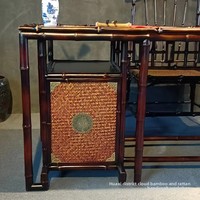 Bureau d'écriture artisanal en bambou pour peinture et calligraphie, nouveau style chinois, d'inspiration antique, inspiré de la dynastie Ming, minimaliste, Baptism