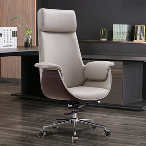 <span class=keywords><strong>Sedia</strong></span> Direzionale <span class=keywords><strong>Comoda</strong></span> per Casa/<span class=keywords><strong>Ufficio</strong></span> con Seduta in Vera Pelle, Design Girevole Semplice per Lunghe Sessioni al Computer - Product Image 1