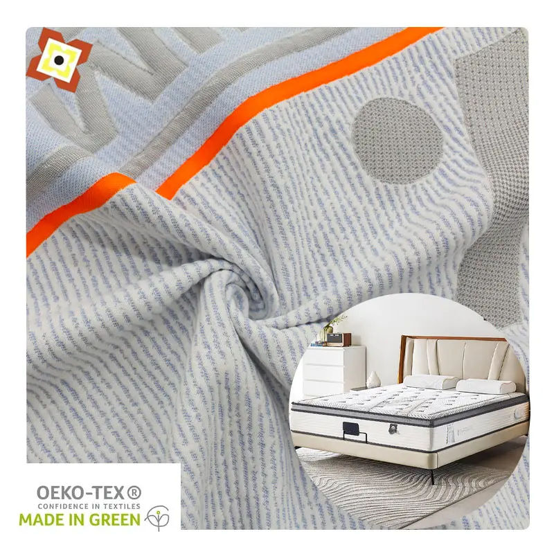 ผ้าลินินสีเทาแฟชั่นผ้าสำหรับที่นอนผ้าแจ็คการ์ดโพลีเอสเตอร์สำหรับทุกฤดู