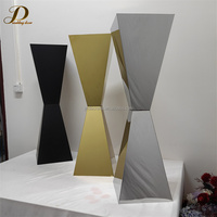 Support de fleurs en métal doré miroir JINDA pour centres de table de mariage, décoration de table de banquet, présentoir de boules de fleurs