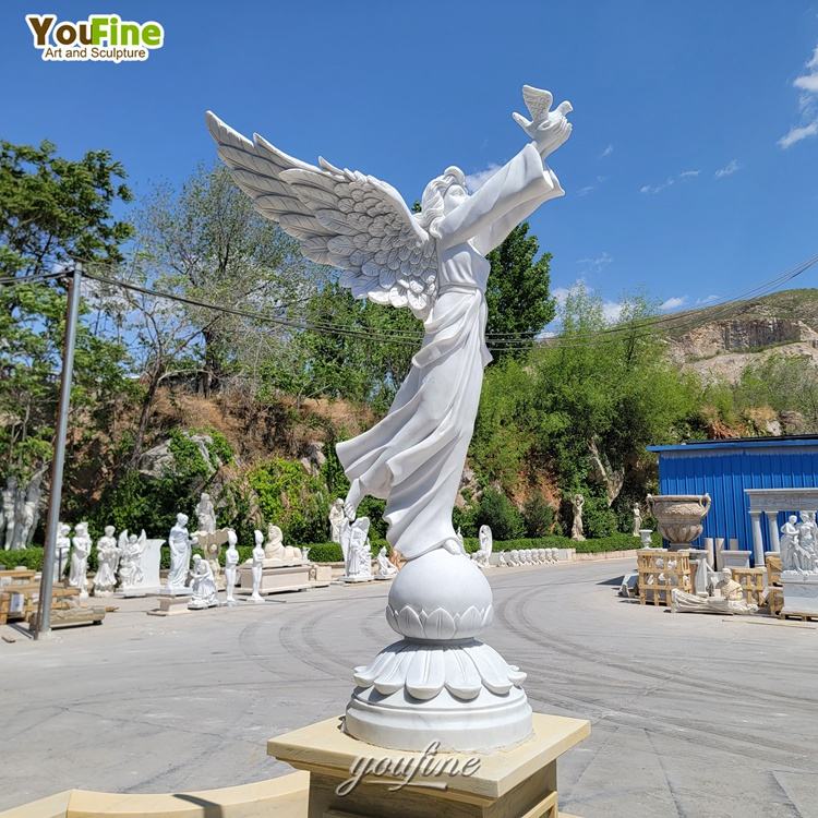 Custom Life Size Religious Statue Famous White Garden Marble Angel and ...