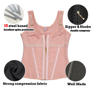 Gaine amincissante rose tendance avec soutien-gorge intégré, effet <span class=keywords><strong>ventre</strong></span> <span class=keywords><strong>plat</strong></span>, type corset, Fajas Colombianas, Body Shaper - Product Image 2