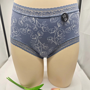 Mutandine Hipster di cotone Sexy da donna stile misto biancheria intima in pizzo a maglia stampa Bikini giovane ragazza moda vendita all'ingrosso all'ingrosso - Product Image 2
