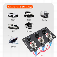 Boîtier de commande à interrupteur à bascule 3 positions pour distribution CC 12-24V avec protection par fusibles indépendants pour voiture, camping-car, camion, bateau