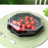 Boîte à lunch jetable en plastique noir, anti-fuite, à un étage, pour fruits, salades, collations et plats à emporter – Offre Spéciale