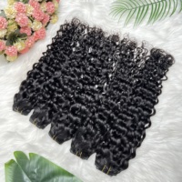 Extensions de cheveux naturels ondulés de 22 pouces, invisibles, à clipser, en cheveux humains bruts, vente chaude d'usine
