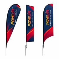 Drapeau plume personnalisé pour l'extérieur, drapeau de plage, impression par sublimation, tissu polyester, drapeau en forme de larme pour les salons professionnels et les événements sportifs