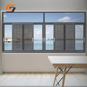 GS Factory Price Thermal Break Aluminum Sliding Window with Fly <b>Screen</b> Double Glass Energy Efficient Window - Product Image 6