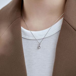 Dylam Rhodium Plated <b>Post</b> Diamond <b>Round</b> Solitaire 5A Cubic Zirconia Pendant Halo Necklace for Women - Product Image 3