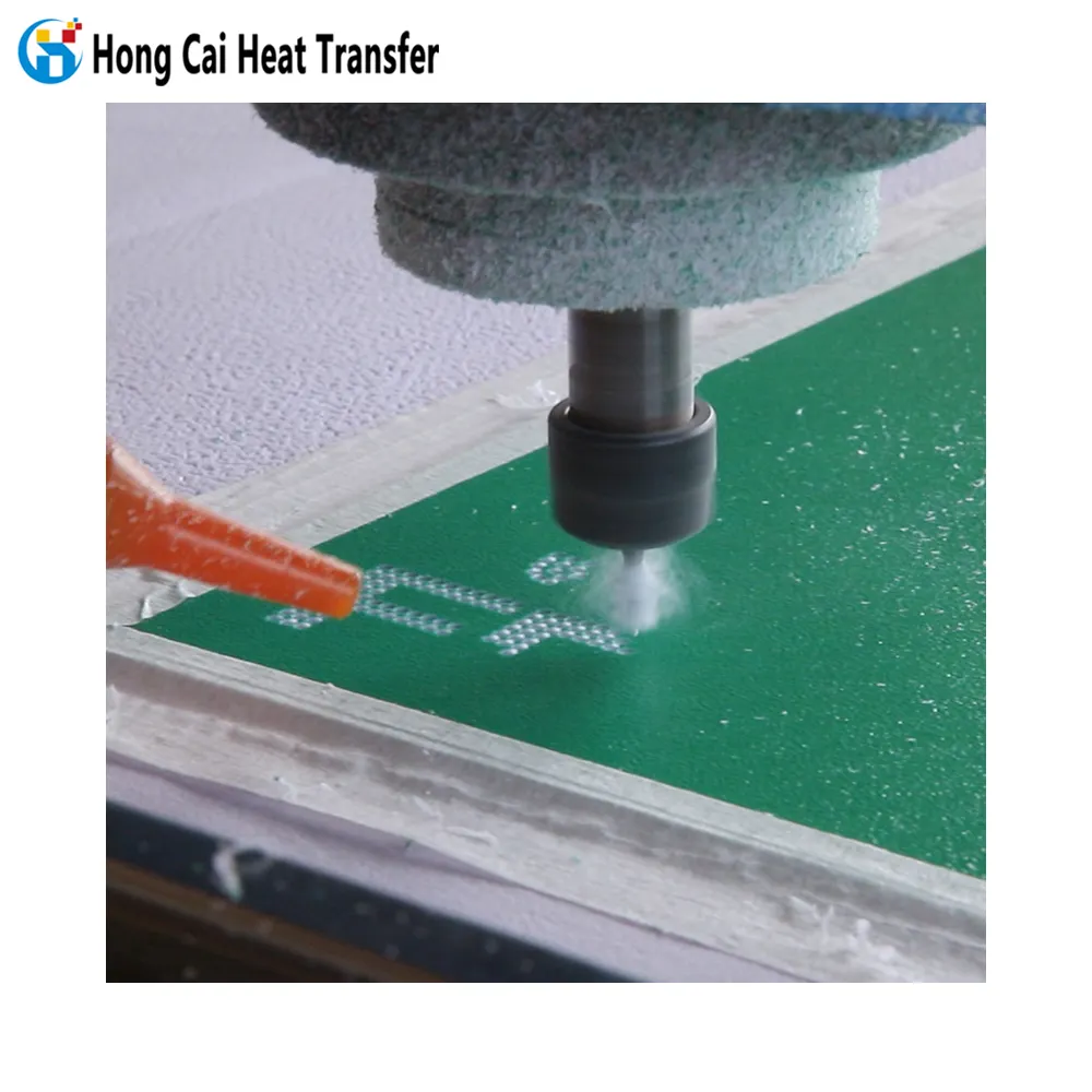 Hongcai berlian imitasi pola transfer panas bahan pemotong laser disesuaikan ukuran bentuk 1.3-3mm lembar plastik PVC