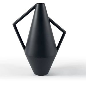Florero Decorativo de Metal Negro para Decoración de Interiores de Sala de Estar, Dormitorio y Oficina de Estilo Contemporáneo - Product Image 3