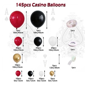 Décorations de fête d'anniversaire sur le thème du <span class=keywords><strong>casino</strong></span>, arche de ballons métalliques rouge, noir et blanc, jeu de poker, retour à l'école, Saint-Valentin - Product Image 4