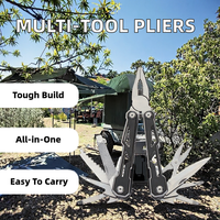 Pince multifonctionnelle portable, durable, légère, pour la survie en plein air, en acier inoxydable, pliable, compacte, multi-outils de poche