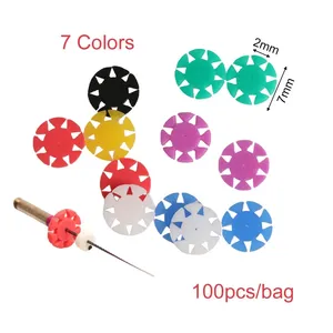 100 unidades/bolsa de tapones de goma para limas de conducto radicular, circulares, para desinfección, marcado y conteo dental - Product Image 4