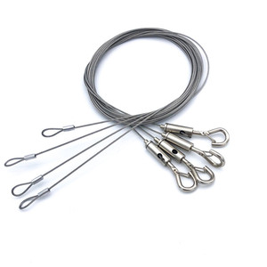 Atacado Iluminação Suspensão Kit Aço Núcleo Corda De Fio Gripper Cabo Suspensão Kit Com Gancho E <span class=keywords><strong>Loop</strong></span> End - Product Image 2