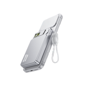 Batería Externa Inalámbrica Negra con Soporte, Orificio para Cordón, 5000mAh, Carga Rápida de 20W, Pantalla TFT, Diseño Delgado LC1 - Product Image 6