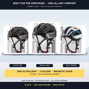 Casco <span class=keywords><strong>da</strong></span> <span class=keywords><strong>Bici</strong></span> per Adulti Ultra-Leggero Certificato CPSC e CE, 190g, 12 Prese d'Aria, Visiera Magnetica In-Mold in PC, Luce LED Posteriore, 4 Colori - Product Image 6