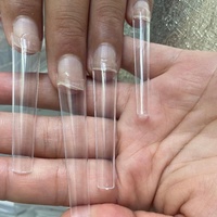 Faux-ongles Extra longs, 504 pièces/sac XXXL, embouts en forme de cercueil transparents, sans courbe C, couverture partielle