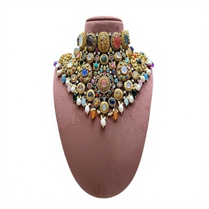 Impresionante Conjunto de Collar y Pendientes de Moissanita Chapados en Oro de Latón de Calidad Premium para Mujer, Regalo de Boda, Colección de Moda para Fiestas - Product Image 2