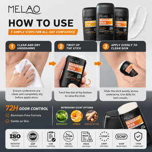 Deodorante Naturale Solido per il Corpo Uomo, Controllo Odori 72 Ore, Profumo di Sandalo, Balsamo Deodorante Solido a Lunga Durata - Product Image 4