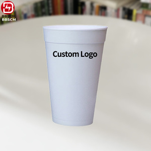 100 Vasos Desechables de Espuma de Poliestireno Blanca de 16 oz con Logotipo Personalizado, MOQ Bajo - Product Image 1