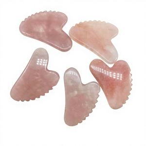 Masseur facial en cristal naturel à 100 % avec logo personnalisé, Gua Sha de haute qualité en quartz rose - Product Image 1