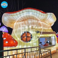 Champignon gonflable décoratif géant pour l'extérieur avec éclairage LED Champignon gonflable pour décoration de scène extérieure