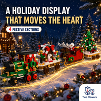 Blocs de construction de train de Noël étanches en plastique pour enfants de 6 ans et plus, ensemble de 806 pièces pour exposition de fêtes, quatre modèles festifs